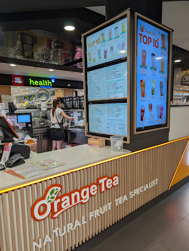 Orange Tea menu board at Toowong Village